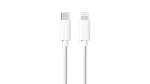 Cable, USB-C Plug - Apple Lightning, 1m, USB 2.0, White